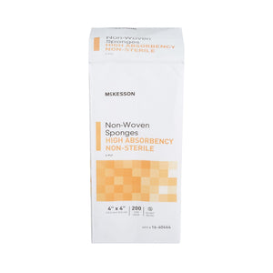 McKesson Non-Woven Sponges High Absorbency Non-Sterile, 4-Ply, 4" x 4" - 16-40444-Pack - LL Medico