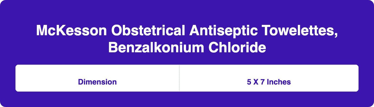 McKesson Obstetrical Antiseptic Towelettes, Sterile, 100 Count Box - 268-Box - LL Medico