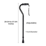 McKesson Offset Cane, Adjustable Steel, Black, 29.75" to 37.75" Height - 146-10305-6-Single - LL Medico