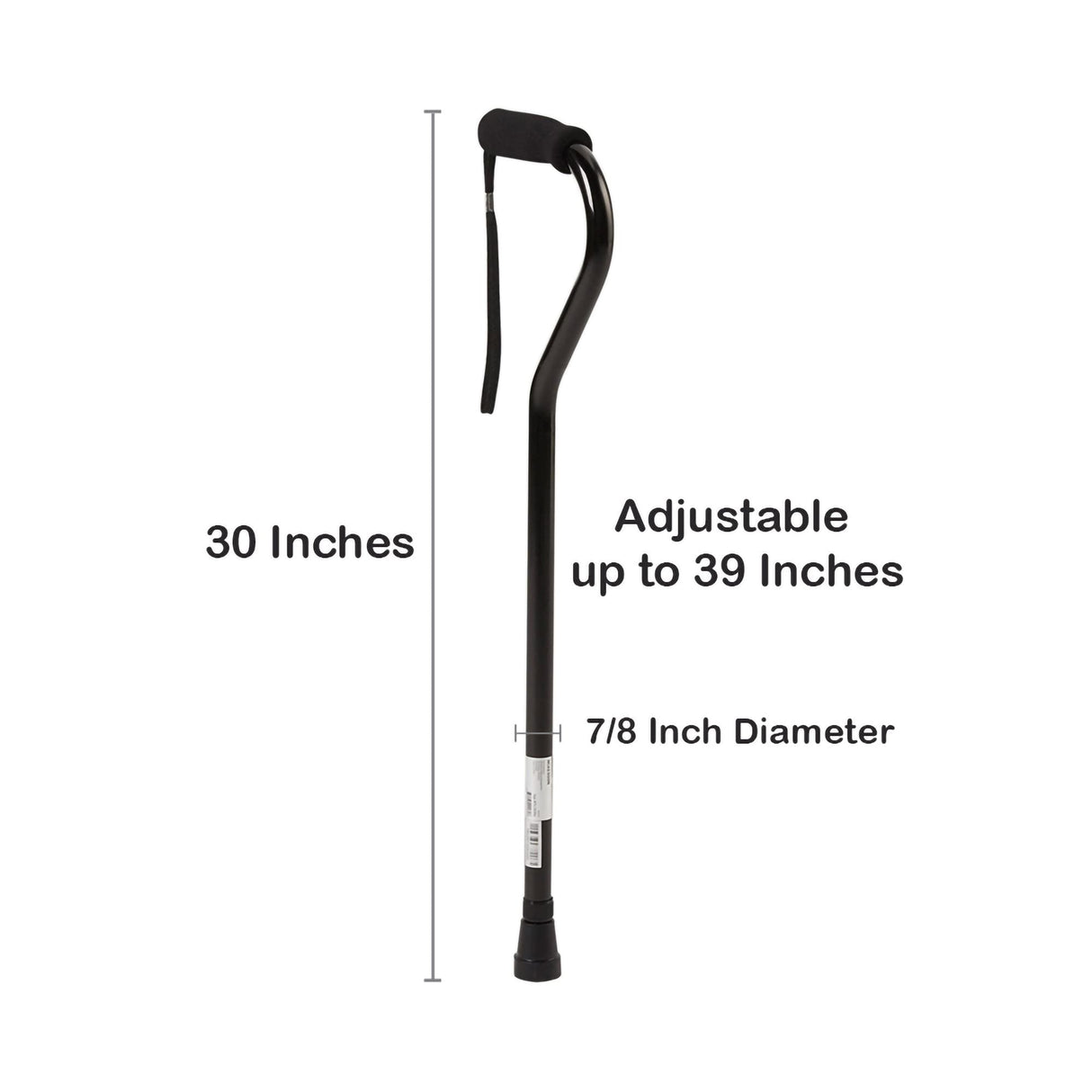 McKesson Offset Cane, Aluminum, 30 to 39 Inch Height - 146-RTL10306 - LL Medico