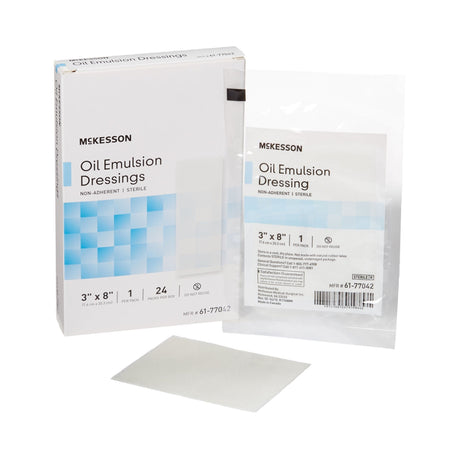 McKesson Oil Emulsion Dressings, Non-Adherent, Sterile, 3" x 8" - 61-77042-Box - LL Medico