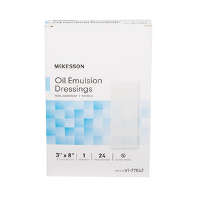 McKesson Oil Emulsion Dressings, Non-Adherent, Sterile, 3" x 8" - 61-77042-Box - LL Medico