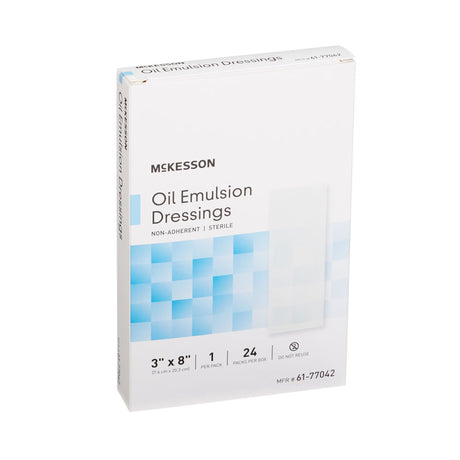 McKesson Oil Emulsion Dressings, Non-Adherent, Sterile, 3" x 8" - 61-77042-Box - LL Medico