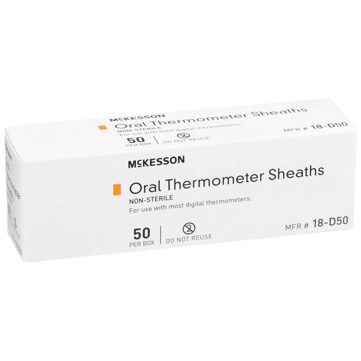 McKesson Oral Thermometer Probe Cover, 50 Count - 18-D50-Box - LL Medico
