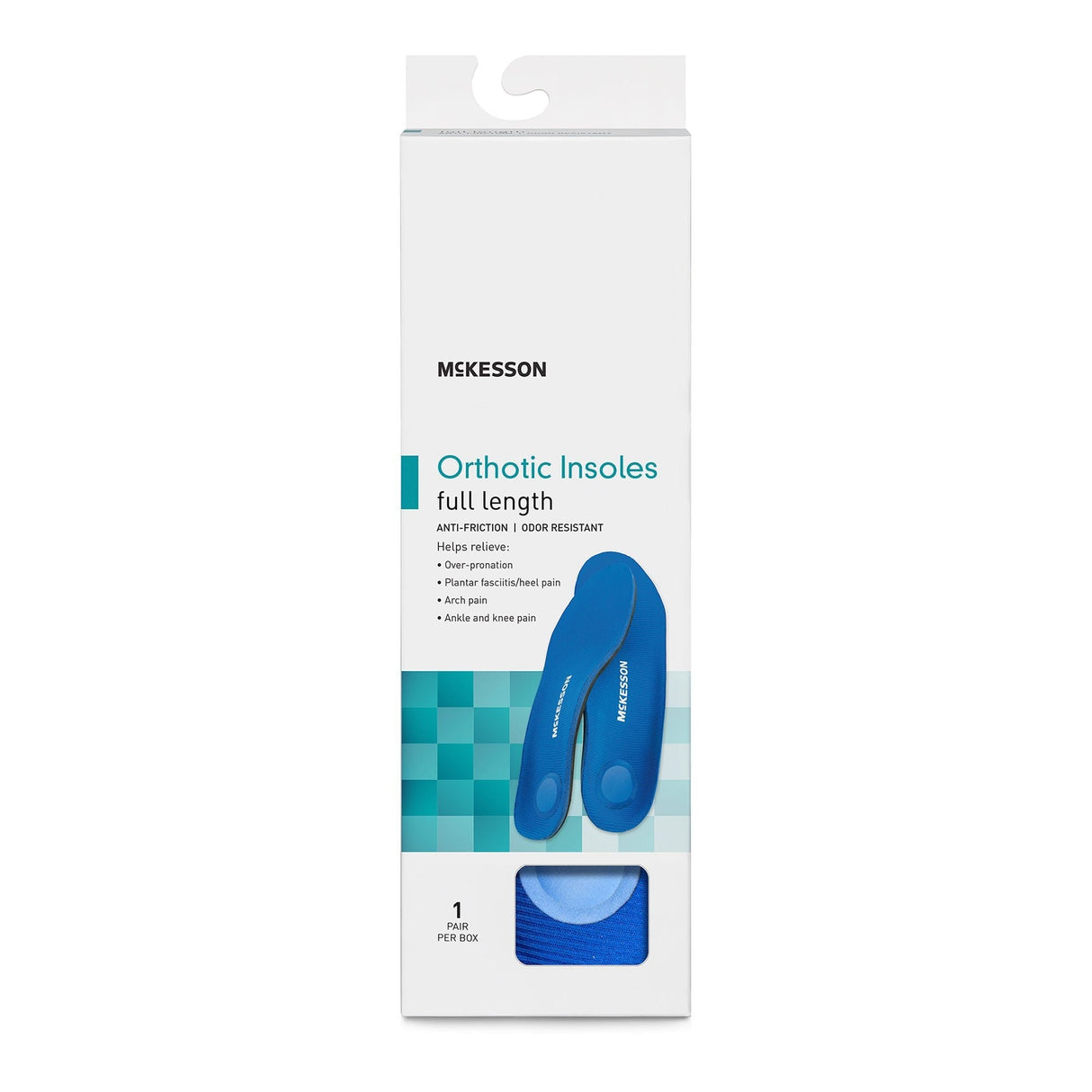 McKesson Orthotic Insoles Full Length, 1 Pair - 16-1005-01B-Box - LL Medico