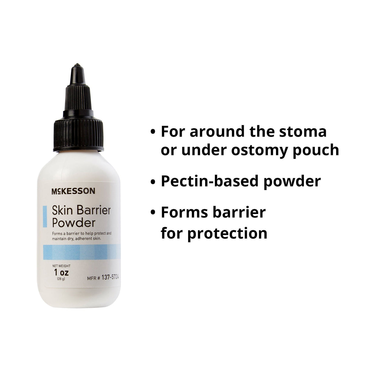 McKesson Ostomy Barrier Powder, 1-ounce Puff Bottle - 137-5724-Single - LL Medico