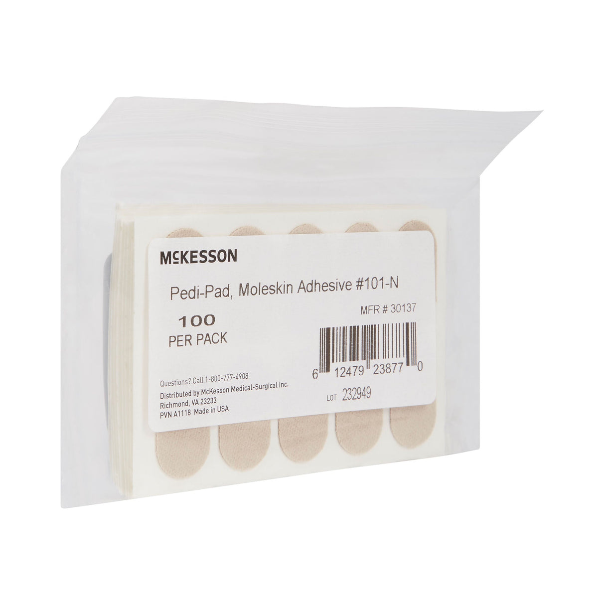 McKesson Pedi-Pad Beige Protective Pad, Regular Size, Pack of 100 - 30137-Pack - LL Medico