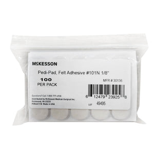 McKesson Pedi-Pad Felt Adhesive Pad 101N 1/8", 100 Per Pack - 30136-Pack - LL Medico