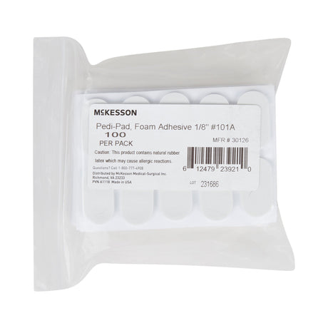 McKesson Pedi-Pad Foam Adhesive Protective Pad, 1/8" - MCK30126-Pack - LL Medico