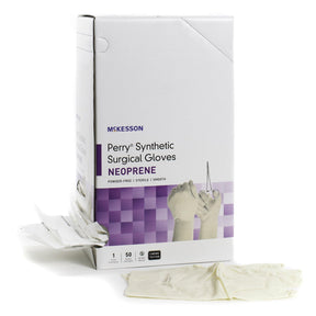 McKesson Perry Synthetic Surgical Gloves, Neoprene, Powder-Free, Sterile, Cream - 20-2655N-Box - LL Medico