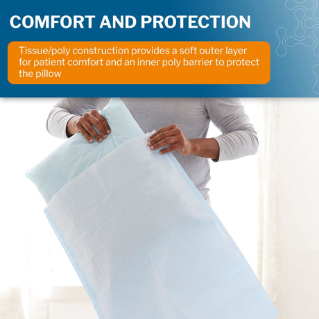 McKesson Pillow Case, Blue, Standard, 21" x 30" - 18-918-Case - LL Medico