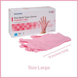 McKesson Pink Nitrile Exam Gloves, Powder-Free - 14-6NPNK2-Box - LL Medico