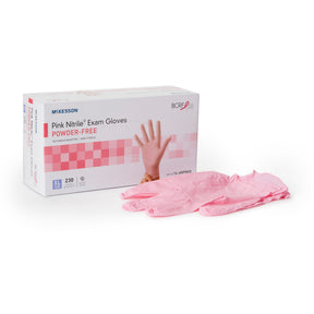McKesson Pink Nitrile Nitrile Exam Glove, Extra Large, Pink - 14-6NPNK8-Box - LL Medico