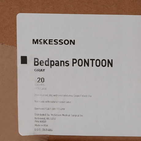 McKesson Pontoon Bedpan, Graphite, 2 Quart, 15" Length - 56-80217A-Single - LL Medico