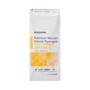 McKesson Premium Woven Gauze Sponges Non-Sterile USP Type VII, 12-Ply, 4" x 4" - 42422000-Pack - LL Medico