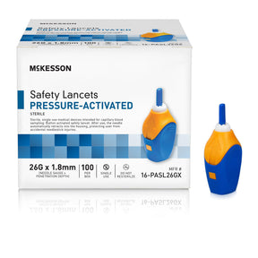 McKesson Prevent Safety Lancet Fixed Depth Lancet Needle, Pressure Activated, 100 ct - 16-PASL30GX - LL Medico