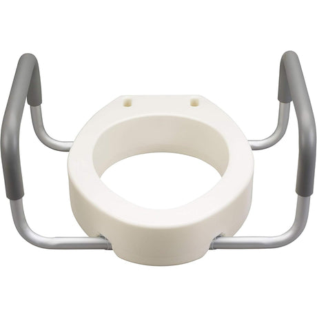 McKesson Raised Toilet Seat with Lock and Arms, 300 lb Weight Capacity - 146-RTL12027RA - LL Medico