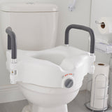 McKesson Raised Toilet Seat with Lock and Arms, 300 lb Weight Capacity - 146-RTL12027RA - LL Medico