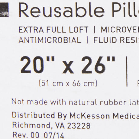McKesson Reusable Bed Pillow, White, 20" x 26" - 41-2026-WXF-Single - LL Medico