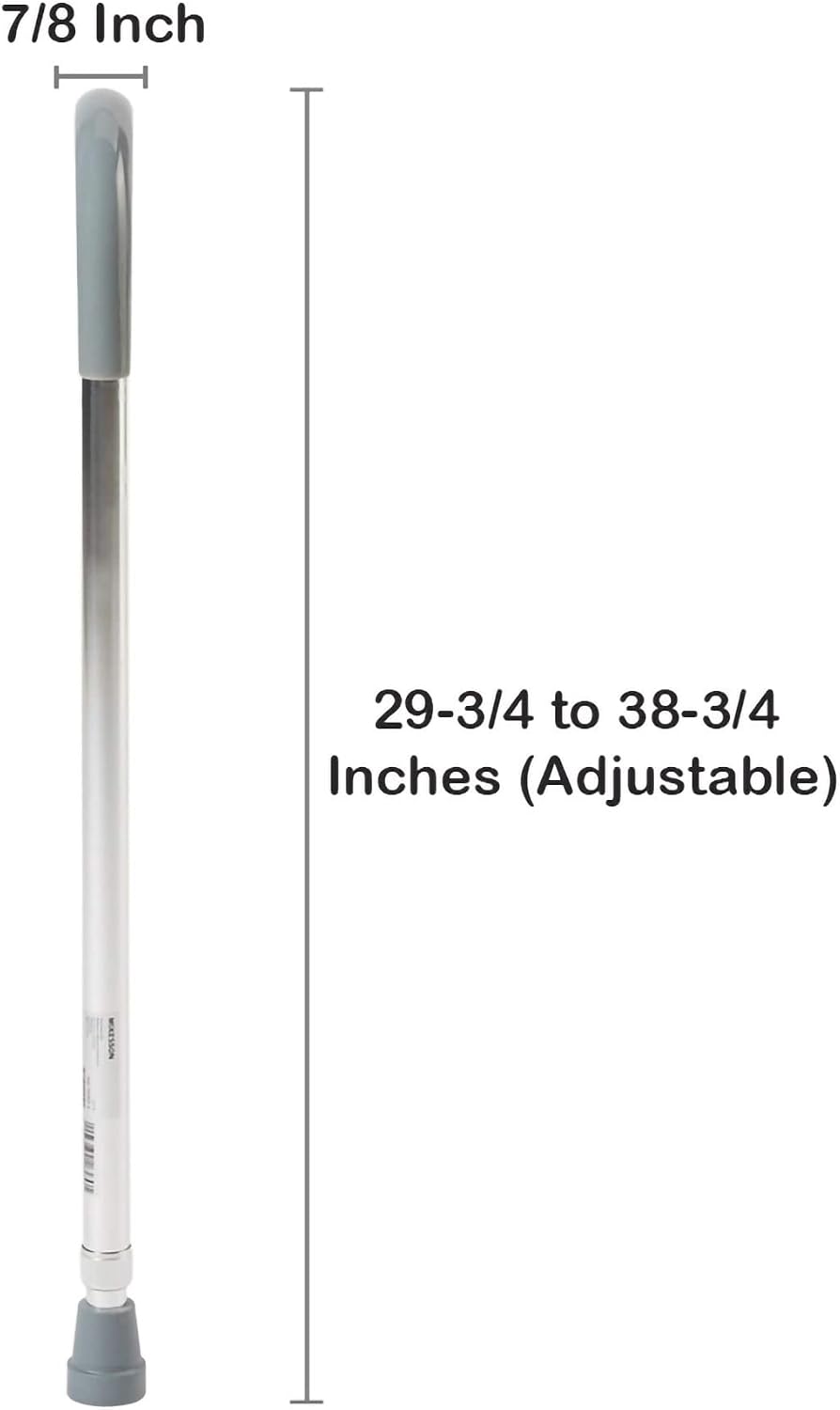 McKesson Round Handle Cane, Aluminum, 30 to 39 Inch Height - 146-RTL10342 - LL Medico
