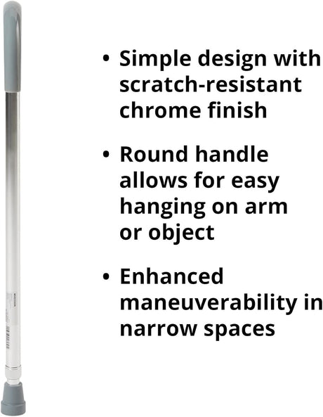 McKesson Round Handle Cane, Aluminum, 30 to 39 Inch Height - 146-RTL10342 - LL Medico
