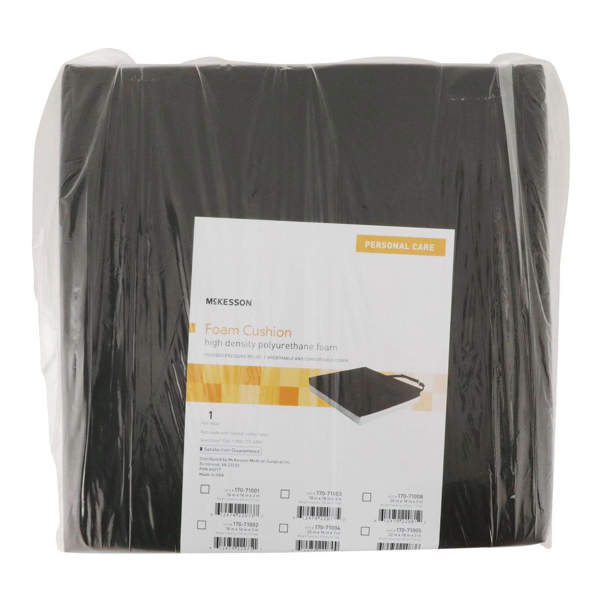 McKesson Seat Cushion for Wheelchairs and Office, Standard, 18" x 18" x 3" - 170-71003-Single - LL Medico