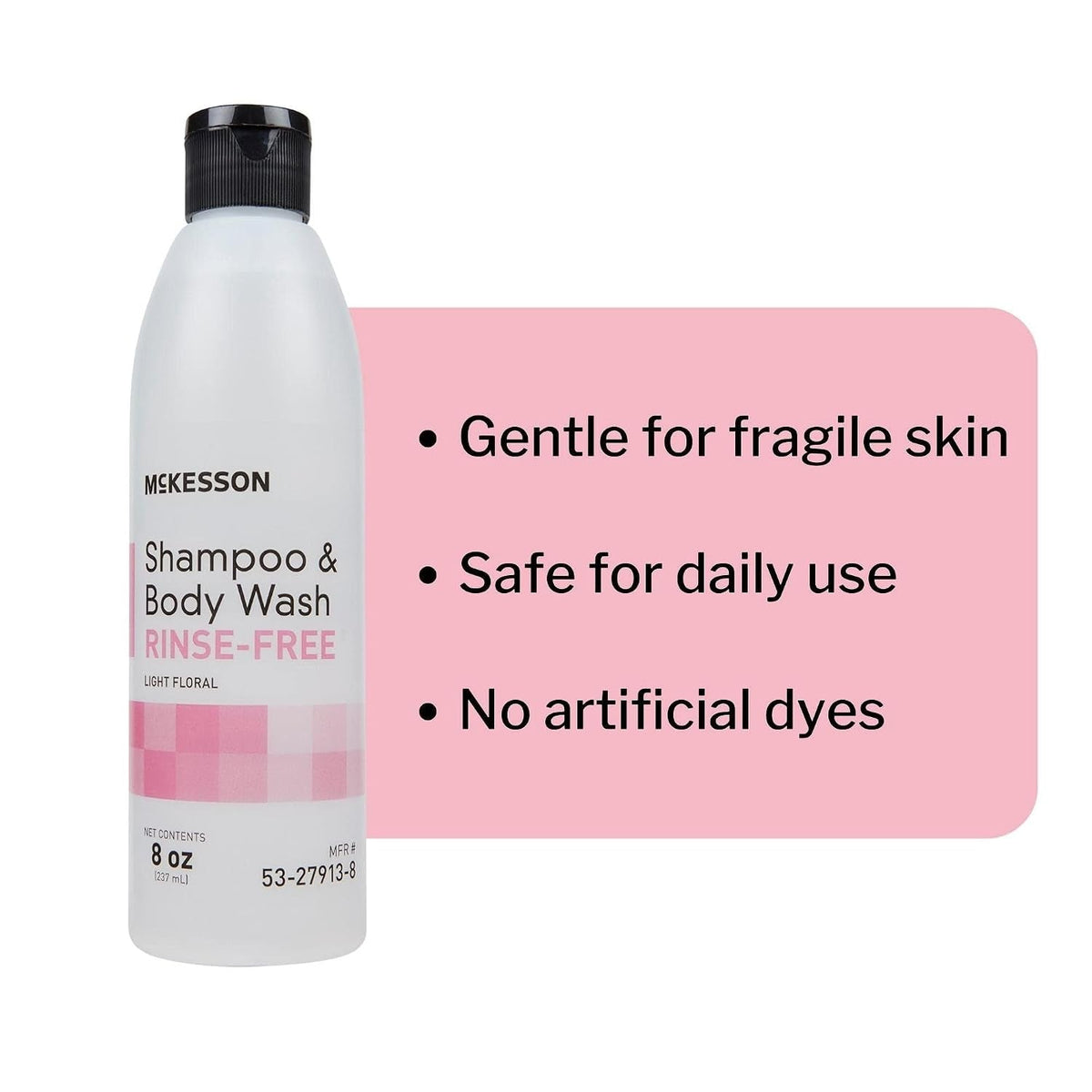 McKesson Shampoo & Body Wash, Rinse-Free, Light Floral, 8 oz - 53-27913-8-Single - LL Medico