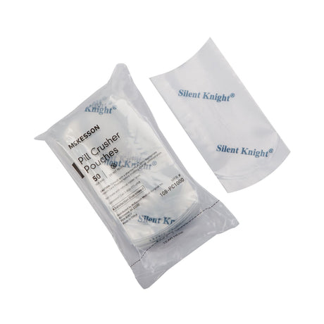 McKesson Silent Knight Pill Crusher Pouch, Clear Plastic, 2" x 4.5" - 108-PC1000-Box - LL Medico