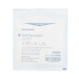 McKesson Split Sponges, 4" x 4", High Absorbency, 6-Ply Sterile - 16-42046-Box - LL Medico