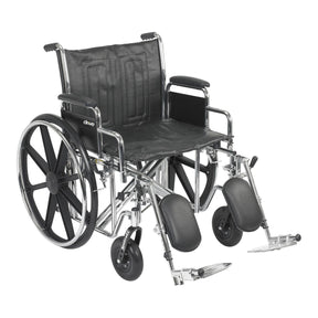 McKesson Standard 22" Wheelchair with Elevating Swing Away Footrests and Detachable Desk Arms - 146-STD22ECDDA-ELR - LL Medico