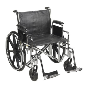 McKesson Standard 22" Wheelchair with Swing away Footrests and Detachable Desk Arms - 146-STD22ECDDA-SF - LL Medico