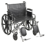 McKesson Standard 24" Wheelchair with Elevated Footrests and Detachable Desk Arms - 146-STD24ECDDA-ELR - LL Medico