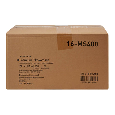 McKesson Standard Pillowcase, Disposable, White, 22" x 30" - 16-MS400-Case - LL Medico