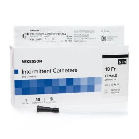 McKesson Straight Tip PVC Urethral Catheter, Female - 16-F610-Box - LL Medico