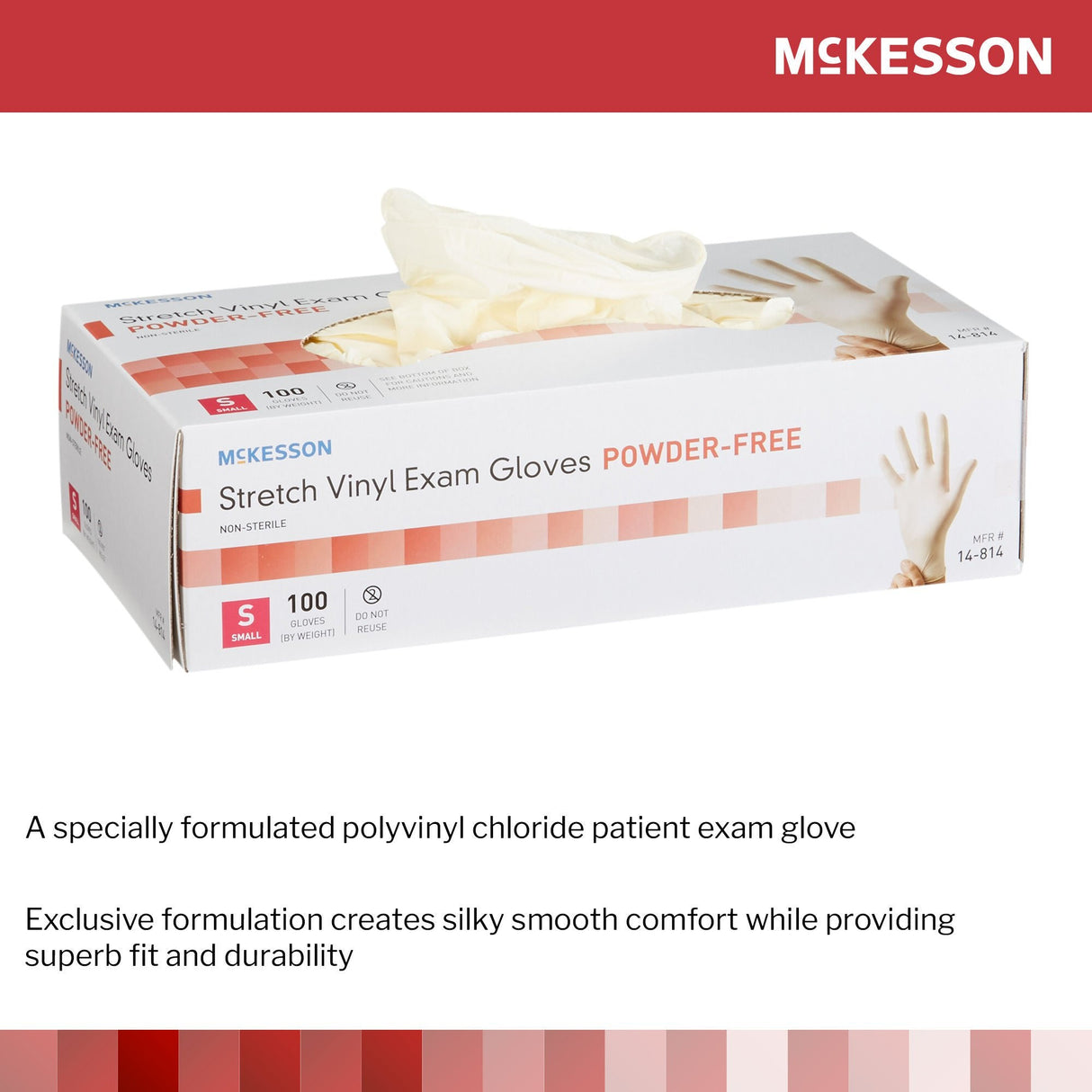 McKesson Stretch Vinyl Exam Glove - 14-814-Box - LL Medico