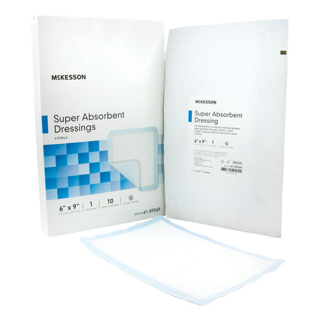 McKesson Super Absorbent Dressing, Sterile, 6" x 9" - 61-89569-Single - LL Medico