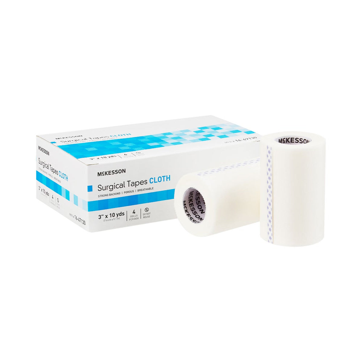 McKesson Surgical Tapes Cloth, Non-Sterile, Strong Backing, 3" x 10 Yard - 16-47130-Single - LL Medico