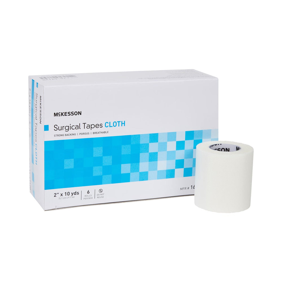 McKesson Surgical Tapes Cloth, Non-Sterile, White, 2" x 10 Yard - 16-47120-Single - LL Medico