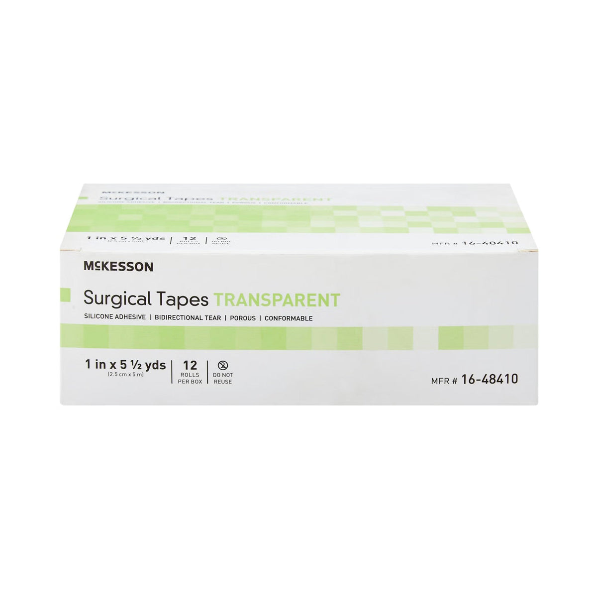McKesson Surgical Tapes Transparent, Non-Sterile, Silicone Adhesive, 1 In x 5 1/2 Yds - 16-48410-Box - LL Medico