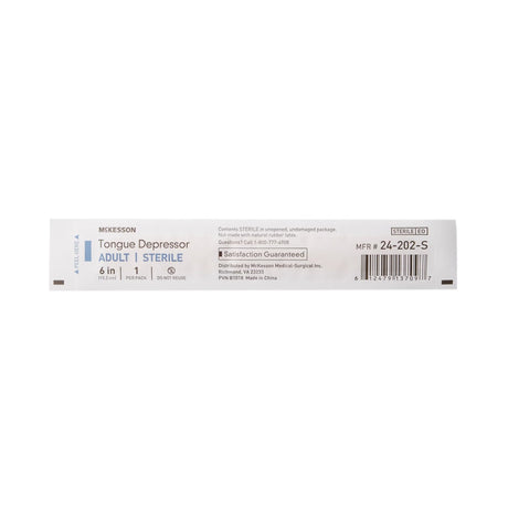 McKesson Tongue Depressor, Wood, Senior, 6", Sterile - 24-202-S-Case - LL Medico