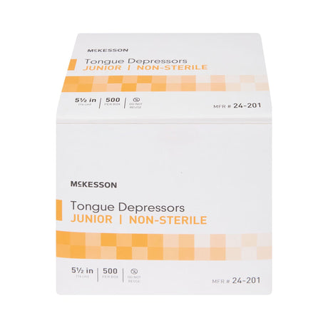 McKesson Tongue Depressors, Junior, Wood, 5.5", 500 Count - 24-201-Case - LL Medico