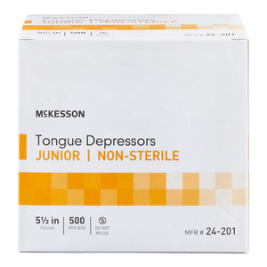 McKesson Tongue Depressors, Junior, Wood, 5.5", 500 Count - 24-201-Case - LL Medico