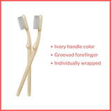 McKesson Toothbrush, Ivory, Adult Medium, Curved Handle - 16-TB39-Single - LL Medico