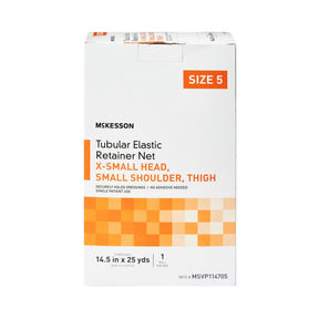 McKesson Tubular Elastic Retainer Net, Non-Sterile, Size 5, X-Small Head/Small Shoulder/Thigh, 14.5 In x 25 Yds - MSVP114705-Box - LL Medico