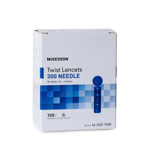McKesson Twist Top Lancets, 30 Gauge, 100 Count - 16-030-100X-Box - LL Medico