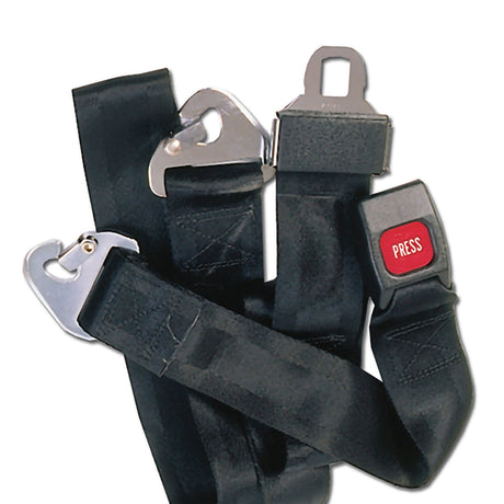 McKesson Two-Piece Backboard / Stretcher Strap, Black, 2" x 5' - 11352BKM-Single - LL Medico