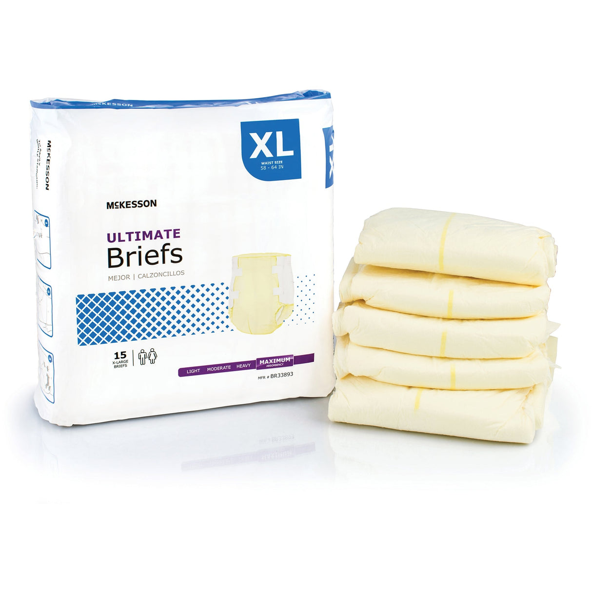 McKesson Ultimate Briefs, Maximum Absorbency - BR33893-Pack - LL Medico