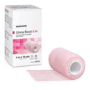 McKesson Unna Boot with Zinc Oxide & Calamine, Non-Sterile, 4 In x 10 Yds - 2069S-Single - LL Medico