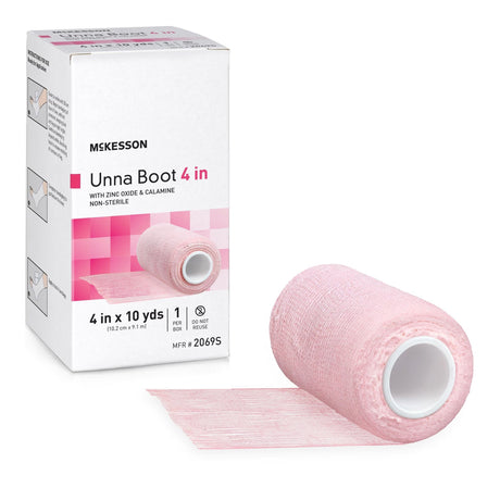 McKesson Unna Boot with Zinc Oxide & Calamine, Non-Sterile, 4 In x 10 Yds - 2069S-Single - LL Medico