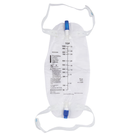McKesson Urinary Leg Bag with Anti - Reflux Valve, 1000 mL - 4605-Single - LL Medico